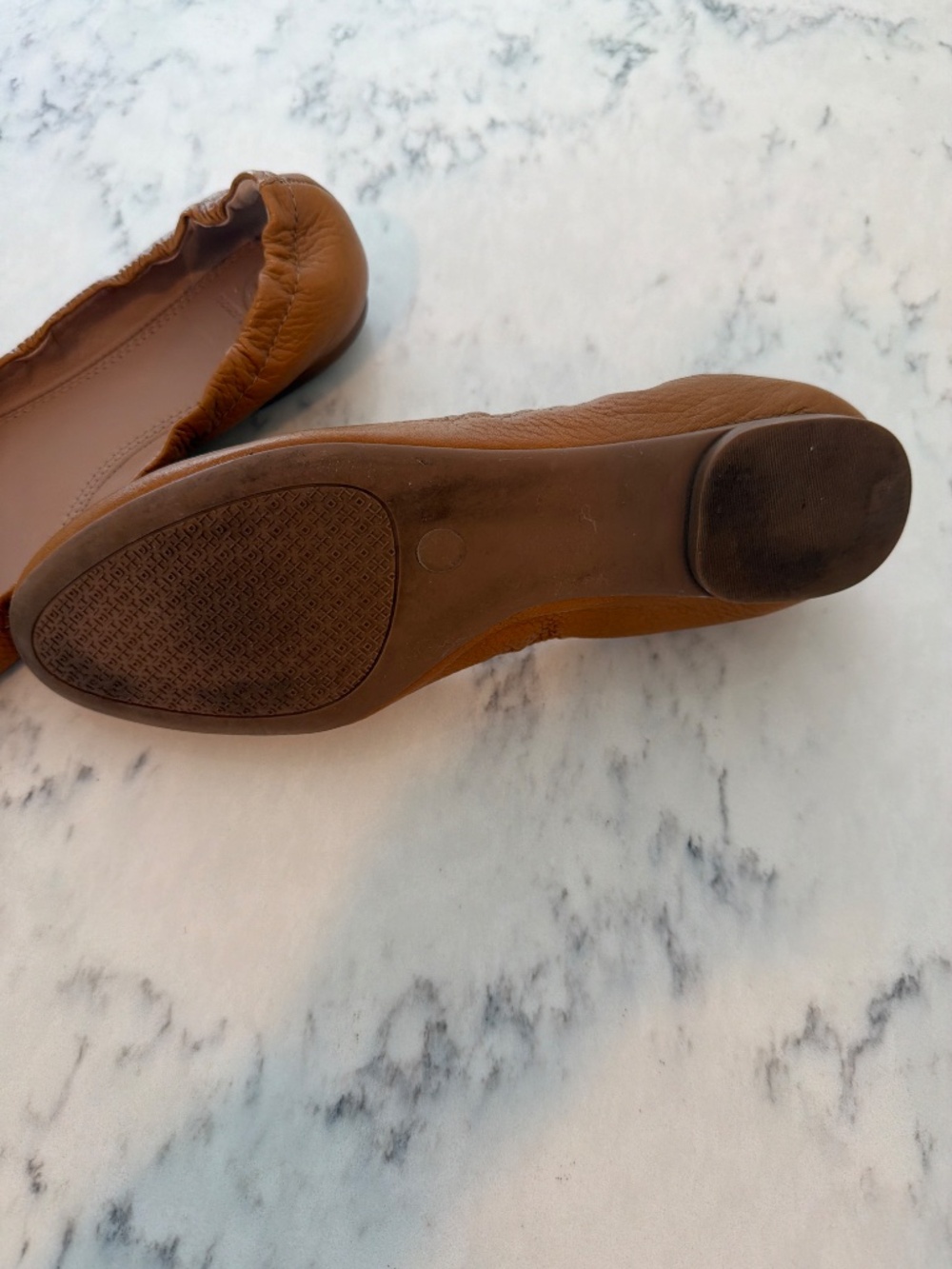 Tory Burch Neutral Tan Leather Ballet Flats - Picture 5 of 5